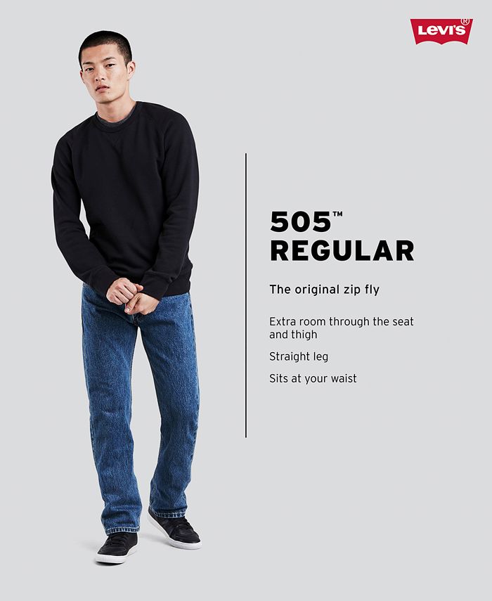 Levi's Men's 505™ Regular Eco Ease Straight Fit Jeans & Reviews - Jeans -  Men - Macy's