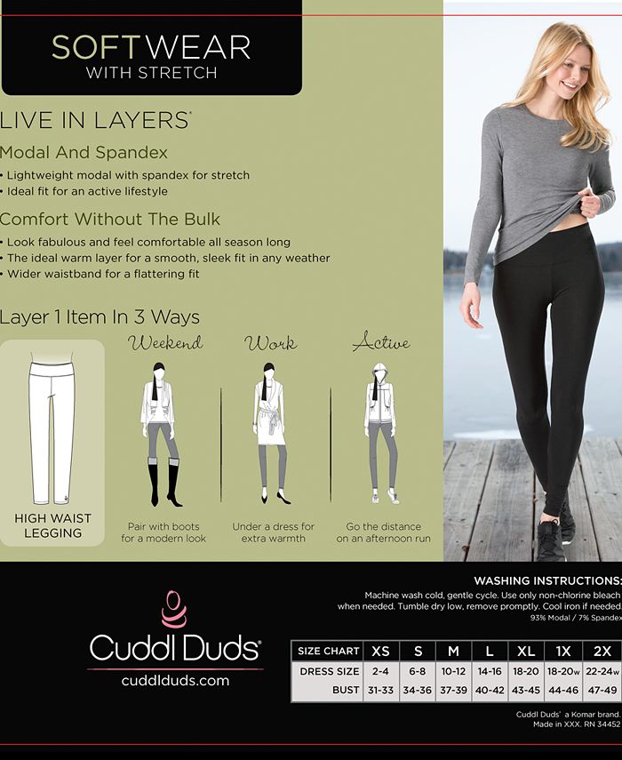 Cuddl Duds Softwear with Stretch HighWaist Leggings & Reviews Pants