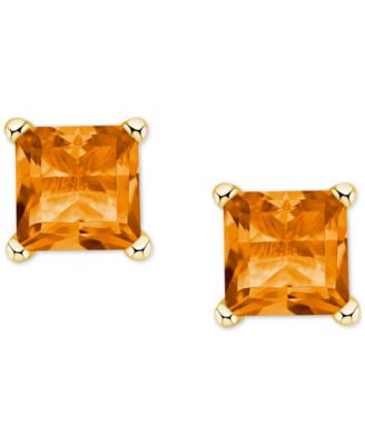 Citrine Square Stud Earrings (5/8 ct. t.w.) in 14k Gold