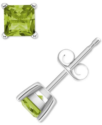 Macy's - Peridot Square Stud Earrings (3/4 ct. t.w.) in 14k Gold