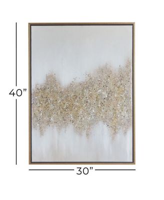 Metal Glam Abstract Framed Wall Art, 30" x 2" x 40"