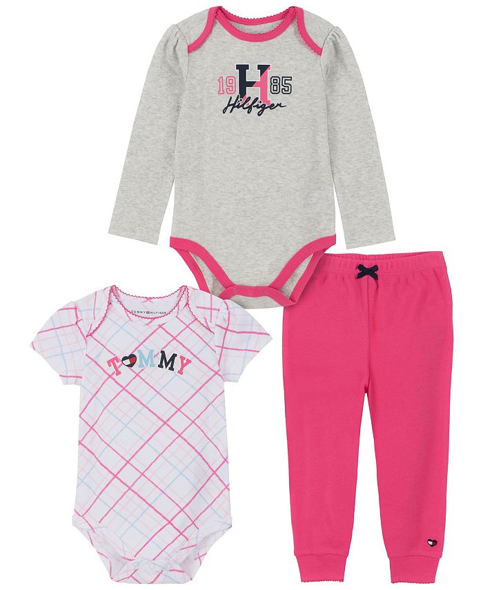 Tommy Hilfiger Baby Girls Fashion Bodysuits and Pants, 3 Piece Set Macy's