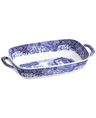 Spode Blue Italian Handled Serving Dish - Macy's