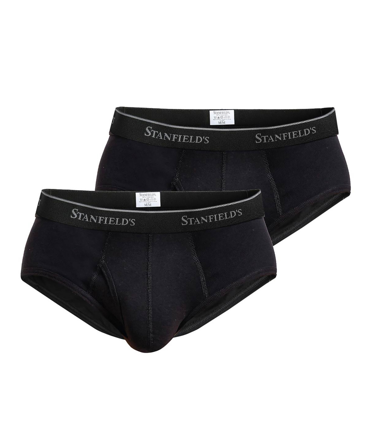Stanfield's Men's Premium Modern Fit Brief Underwear, Pack Of 2 In Black