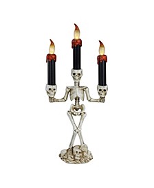Dripping Candle Skeleton Halloween Candelabra, 14.5"