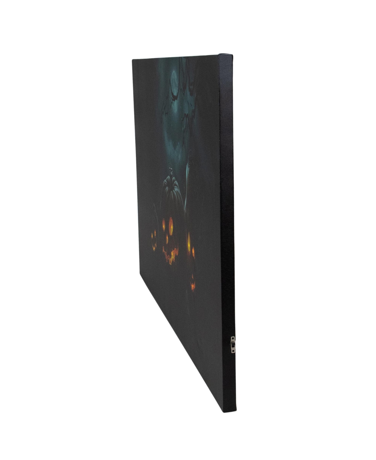 Led Lighted Spooky Halloween Jack-o-Lanterns Canvas Wall Art,