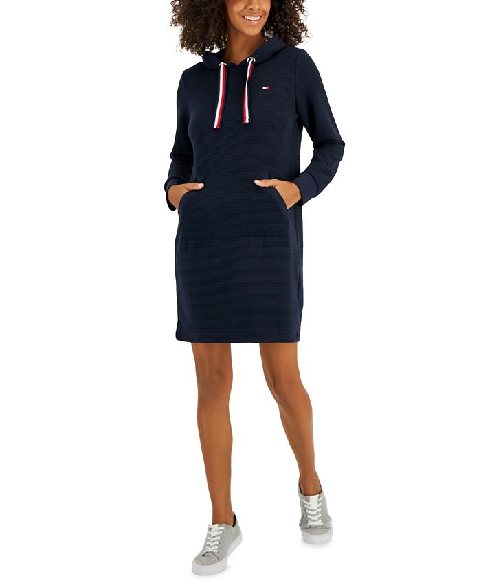 Tommy Hilfiger Women's Long Sleeve Hooded Sweatshirt Dress - Macy's