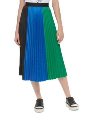 Buy COLORBLOCK PLEATED SKIRT MIDI DRESS Online - Karl Lagerfeld Paris