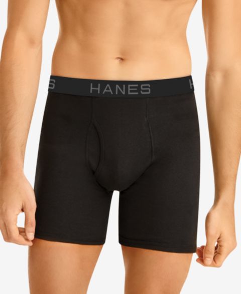 Трусы-боксеры Ultimate® Bonus для мужчин — Hanes, цвет: Чёрный / Серый