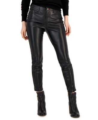 Tommy Hilfiger Women's Tribeca Faux-Leather Skinny-Ankle Pants - Macy's