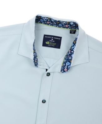 Men's Regular Fit Non-Iron Performance Stretch Solid Button-Down Shirt