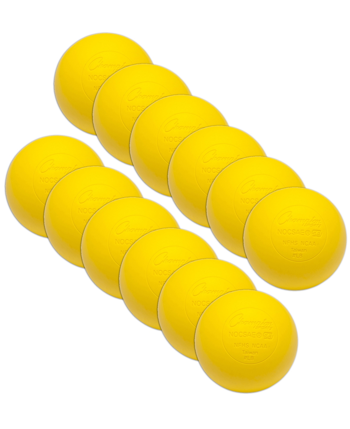 Champion Sports Lacrosse Balls, Pack Of 12 In Yellow