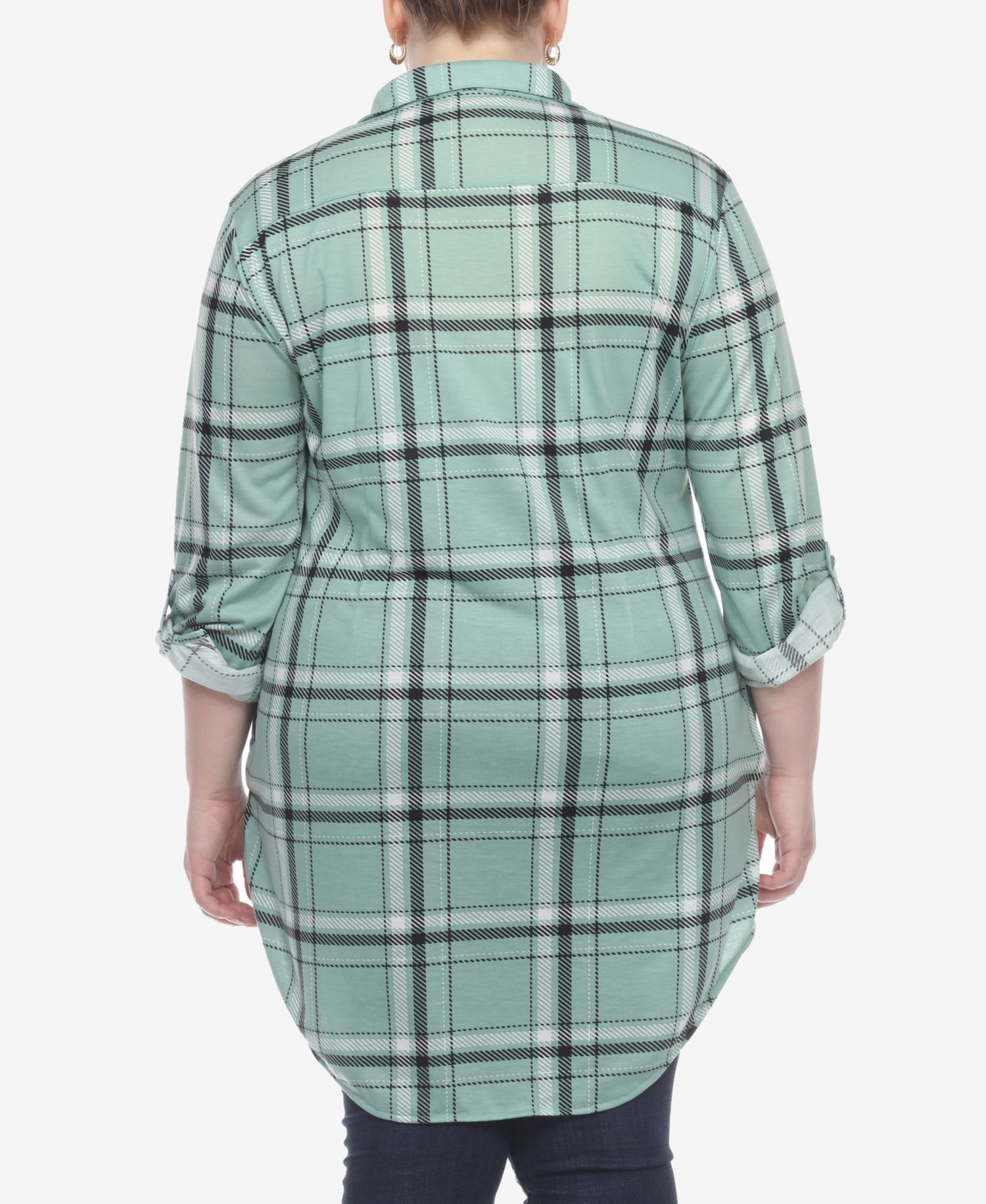 Plus Size Plaid Tunic Top