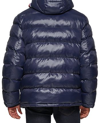 Tommy Hilfiger Men's Fashion Shine Quilted Hooded Puffer Jacket ...