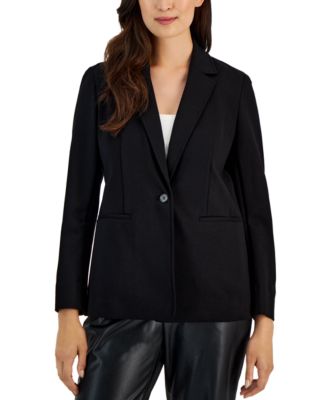 Anne Klein Petite Notched Collar One-Button Blazer - Macy's