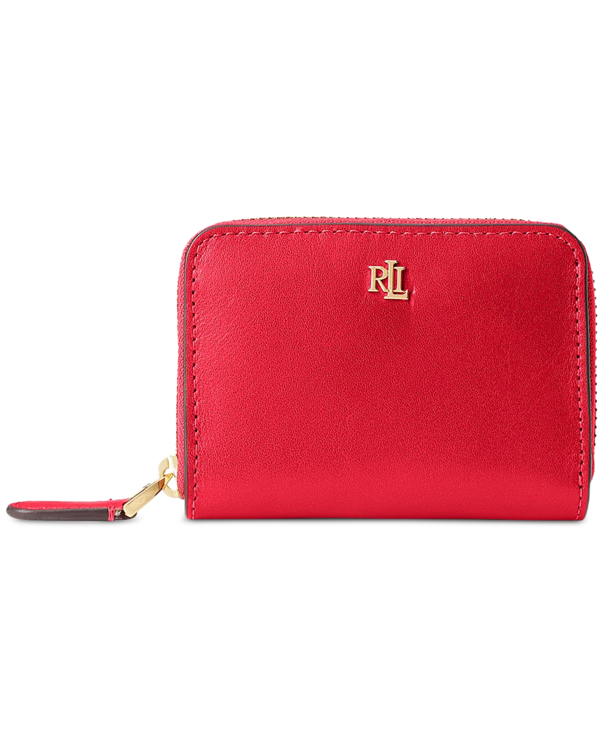 Lauren Ralph Lauren Women's Full-grain Leather Small Zip Continental Wallet In Red
