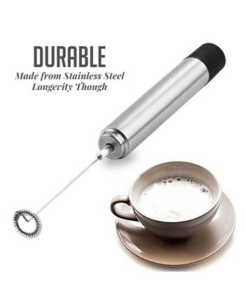 Ovente Electric Stainless Steel Milk Frother, Coffee, Hand Held