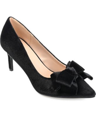 Journee Womens Crystol Medium and Wide Width Slip On Low Stiletto Pointed Toe Evening Pumps