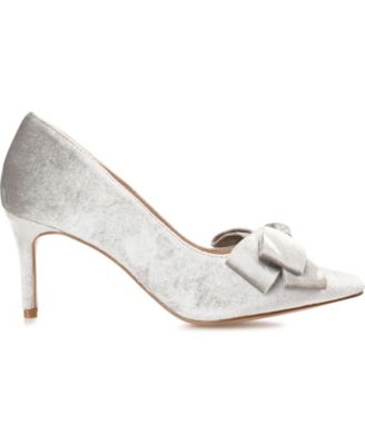 Journee Womens Crystol Medium and Wide Width Slip On Low Stiletto Pointed Toe Evening Pumps