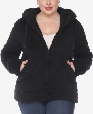 Plus Size Hooded Sherpa Jacket