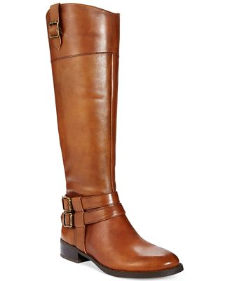 INC International Concepts Fahnee Leather Riding Boots, Created for ...