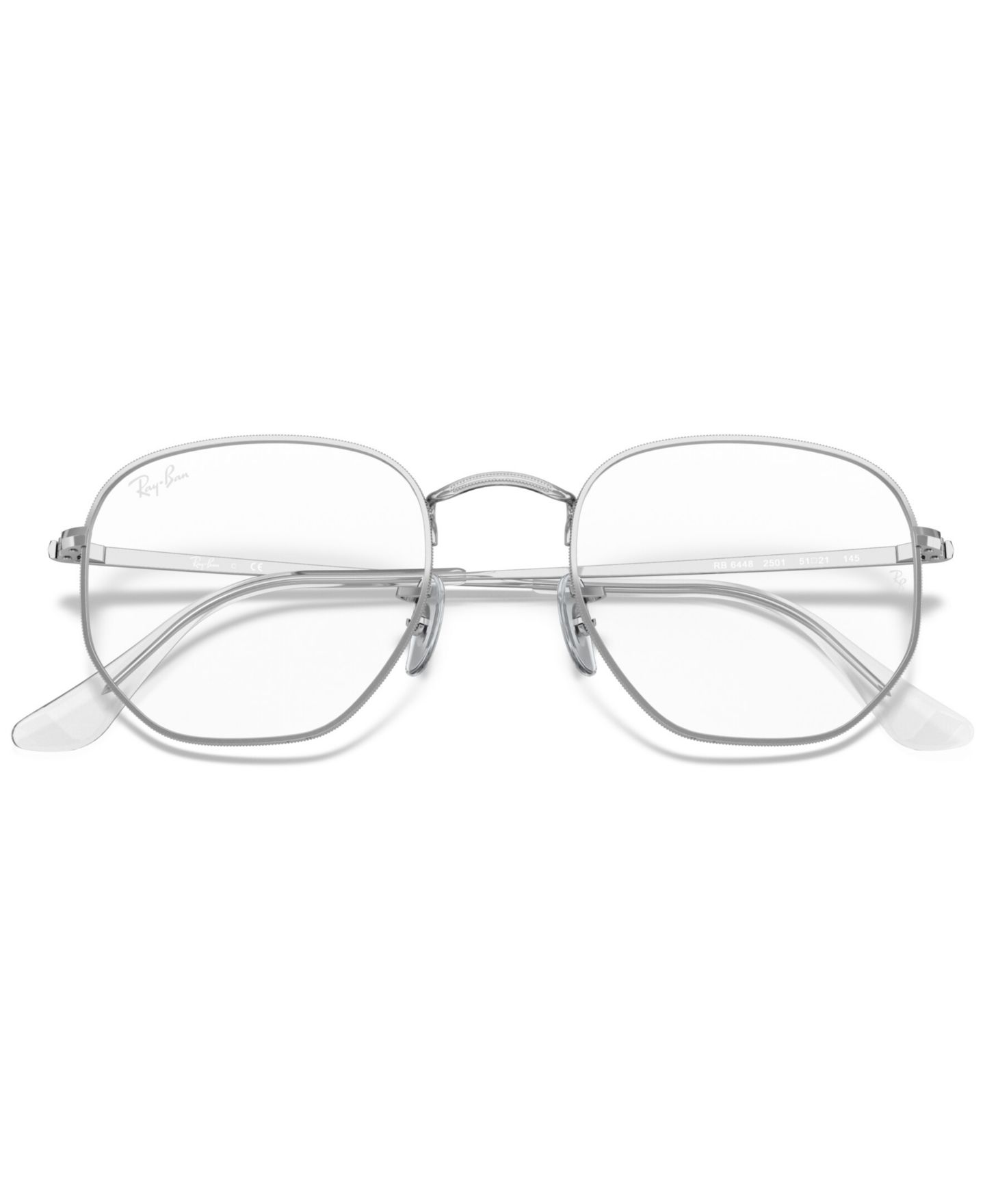 Очки Ray-Ban Unisex Irregular Metal RB6448 Hexagonal Optics Eyeglasses, цвет: Серебряный — фото 4