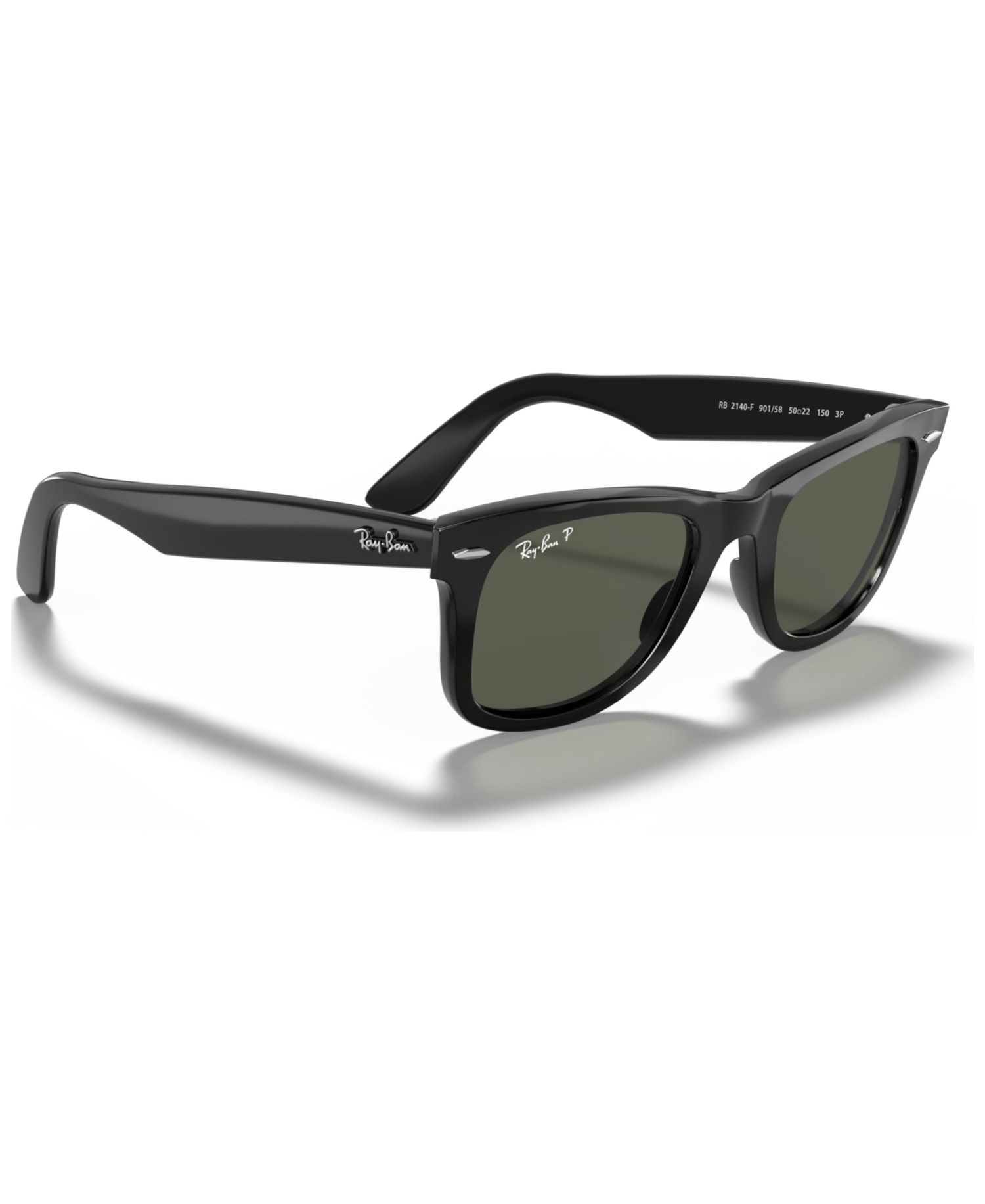 Unisex Polarized Low Bridge Fit Sunglasses, RB2140F ORIGINAL WAYFARER CLASSIC 54