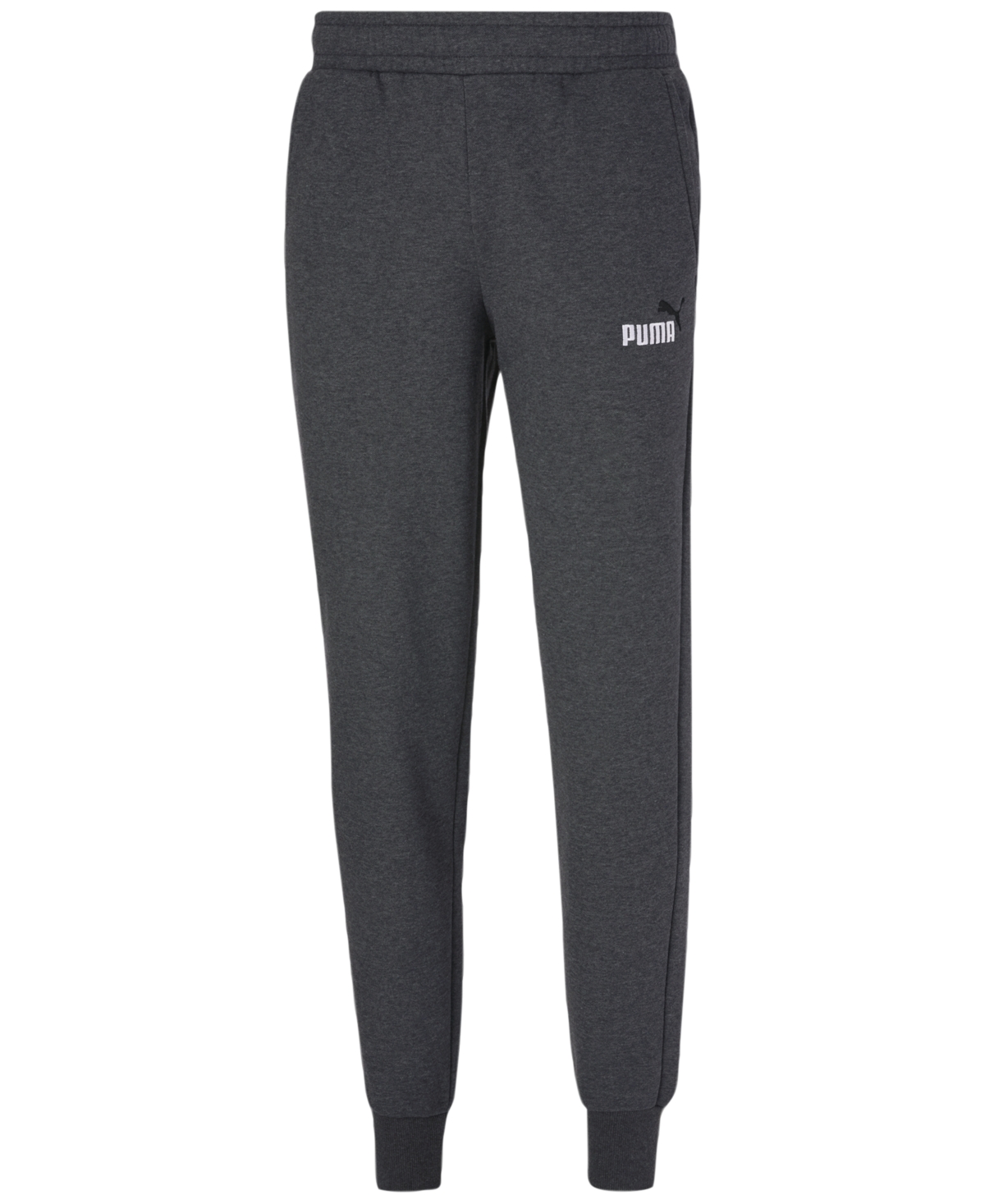 Shop Puma Men's Embroidered Logo Fleece Jogger Sweatpants In Dark Grey Heather