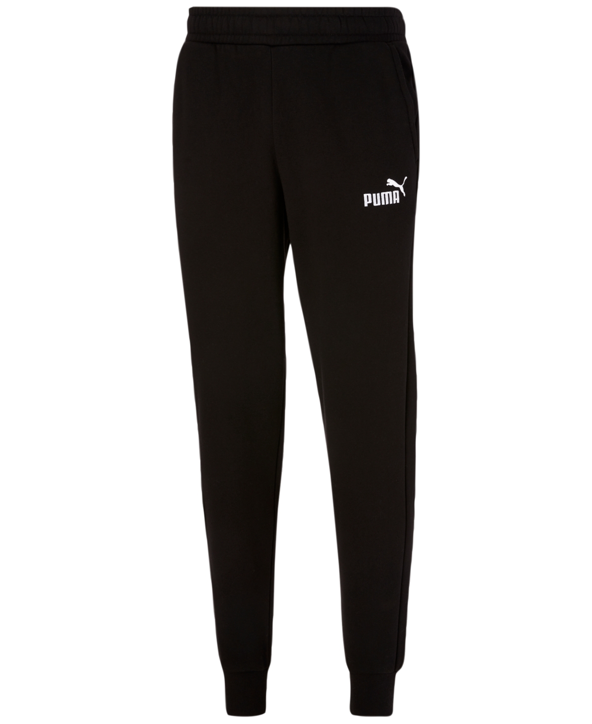 Shop Puma Men's Embroidered Logo Fleece Jogger Sweatpants In Black