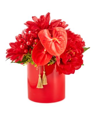 Macy's - Lunar New Year Red Floral Centerpiece