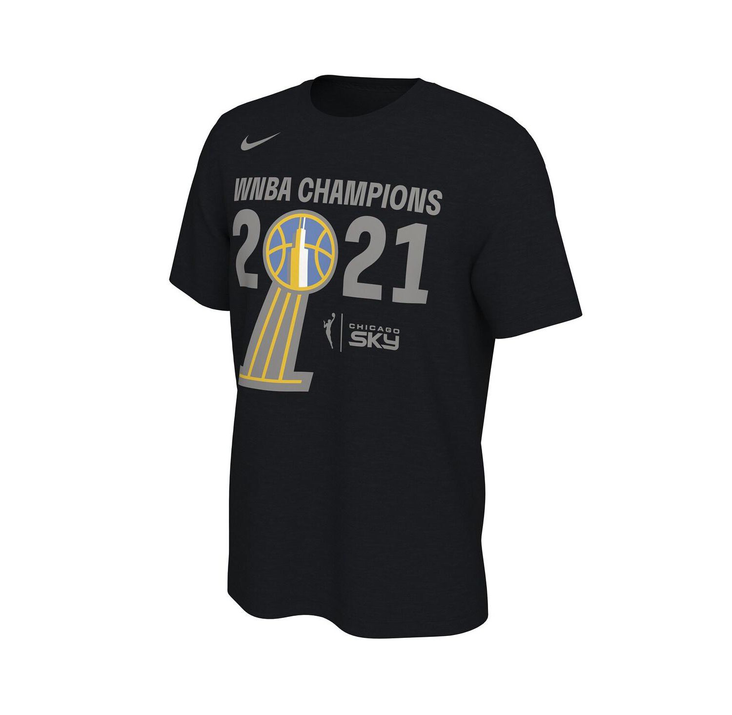 Men's Black Chicago Sky 2021 WNBA Champions Trophy Banner T-shirt