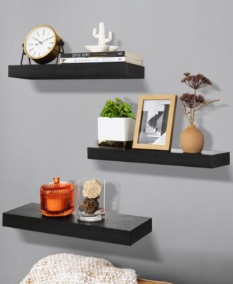 3 Pack 16 Inch  Floating Shelves - for Bedroom, Kitchen, Living Room, Office