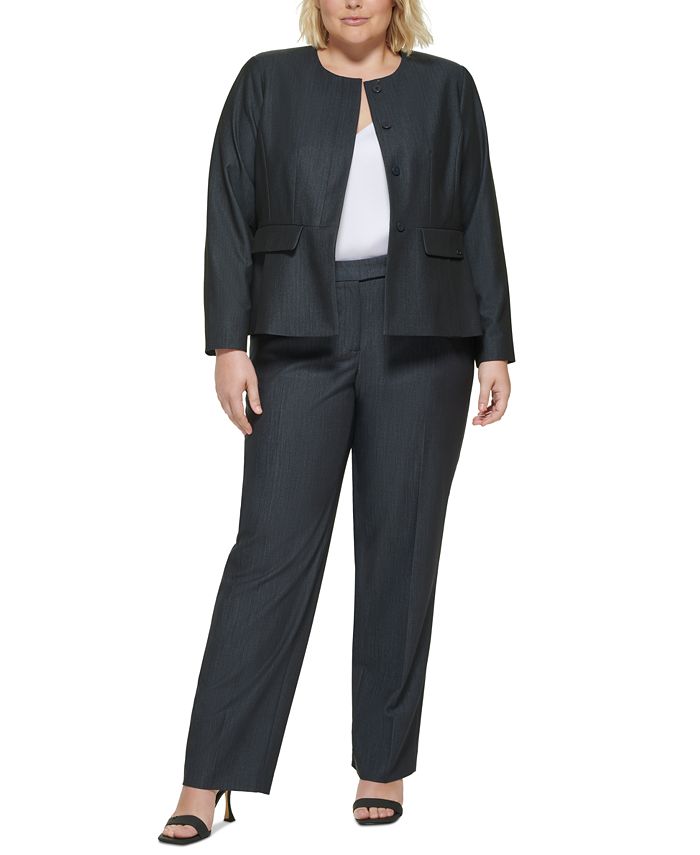 Calvin Klein Plus Size Button-Front Denim Jacket - Macy's