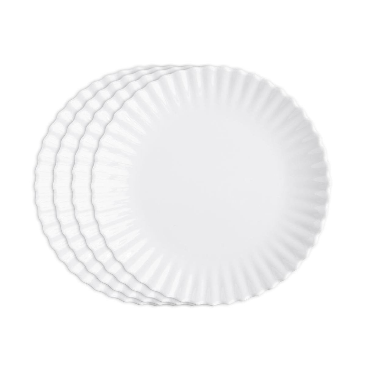 Melamine Patio Luxe Lightweight 11" Dinner Plate Set/4 - White