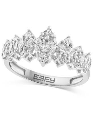 EFFY® Diamond Princess & Marquise Cluster Ring (7/8 ct. t.w.) in 14k ...