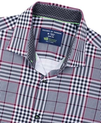 Society of Threads - Men's Slim-Fit Plaid Performance Dress Shirt