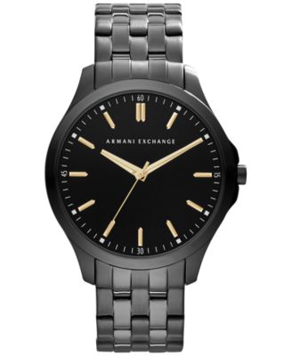 armani exchange gents smart black steel bracelet watch