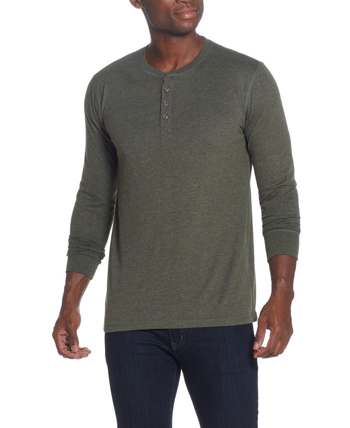 Weatherproof Vintage Men's Long Sleeved Brushed Jersey Henley T-shirt ...