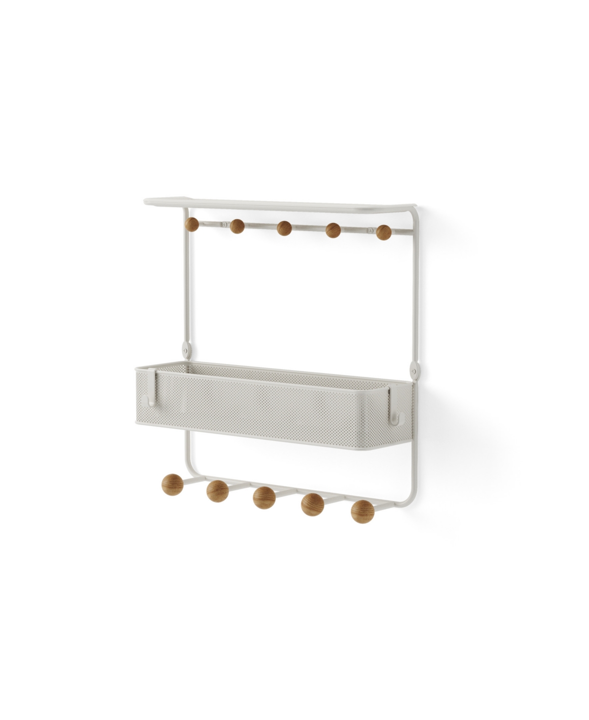 Umbra Estique Shelf With Hooks In White