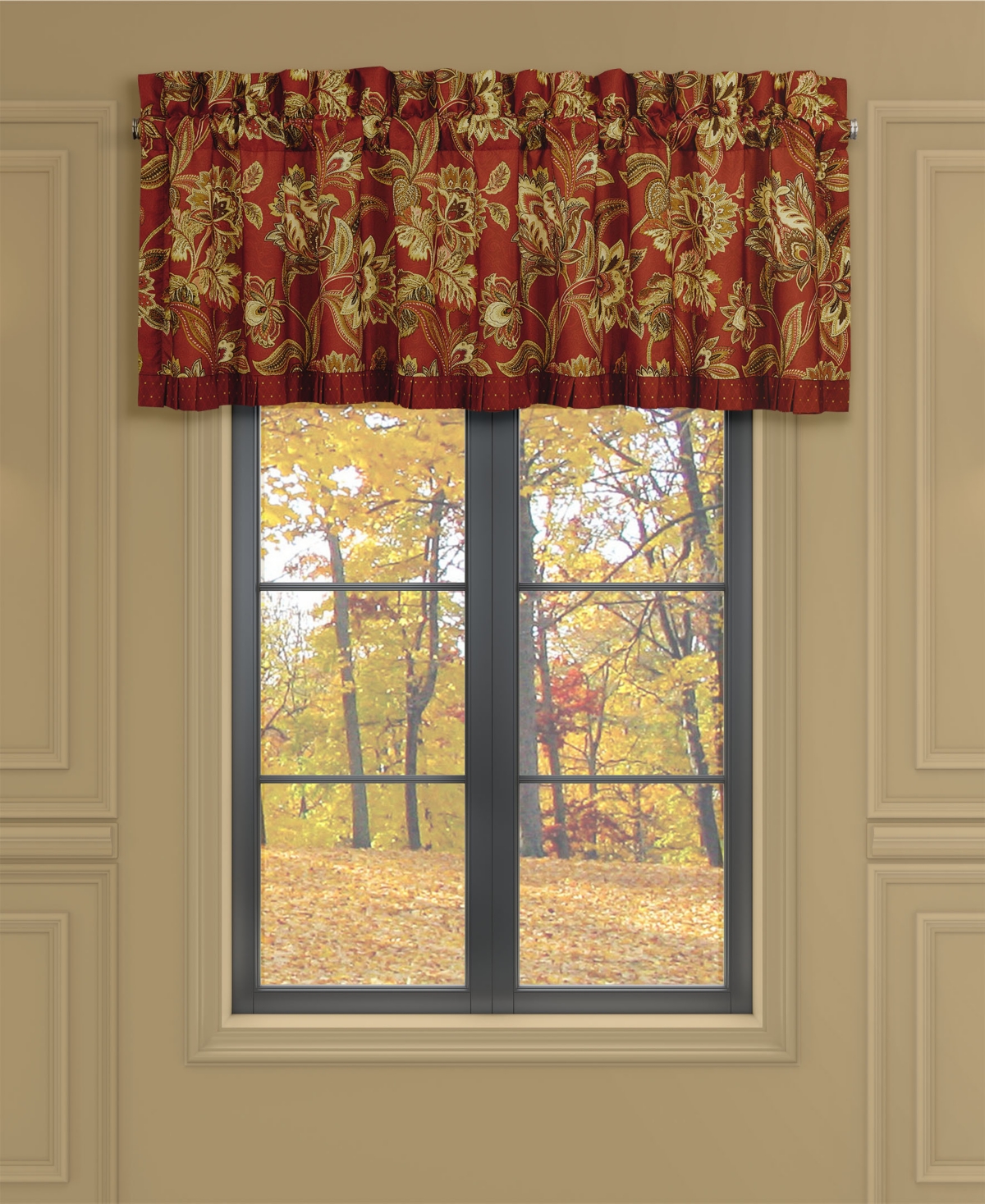 Closeout! Royal Court Montecito Straight Window Valance, 17" x 72" - Red