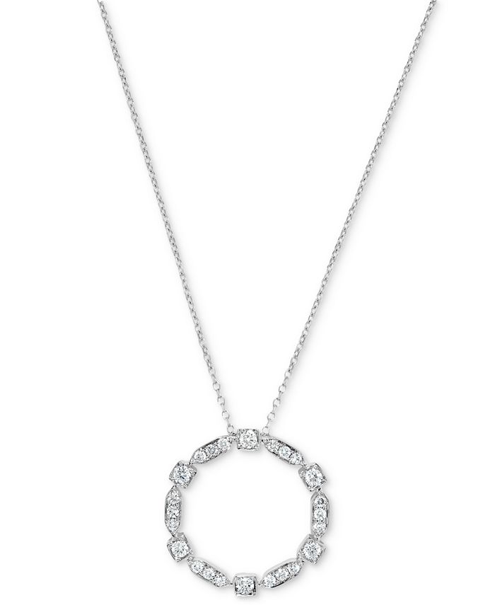 Macy's circle diamond necklace shop