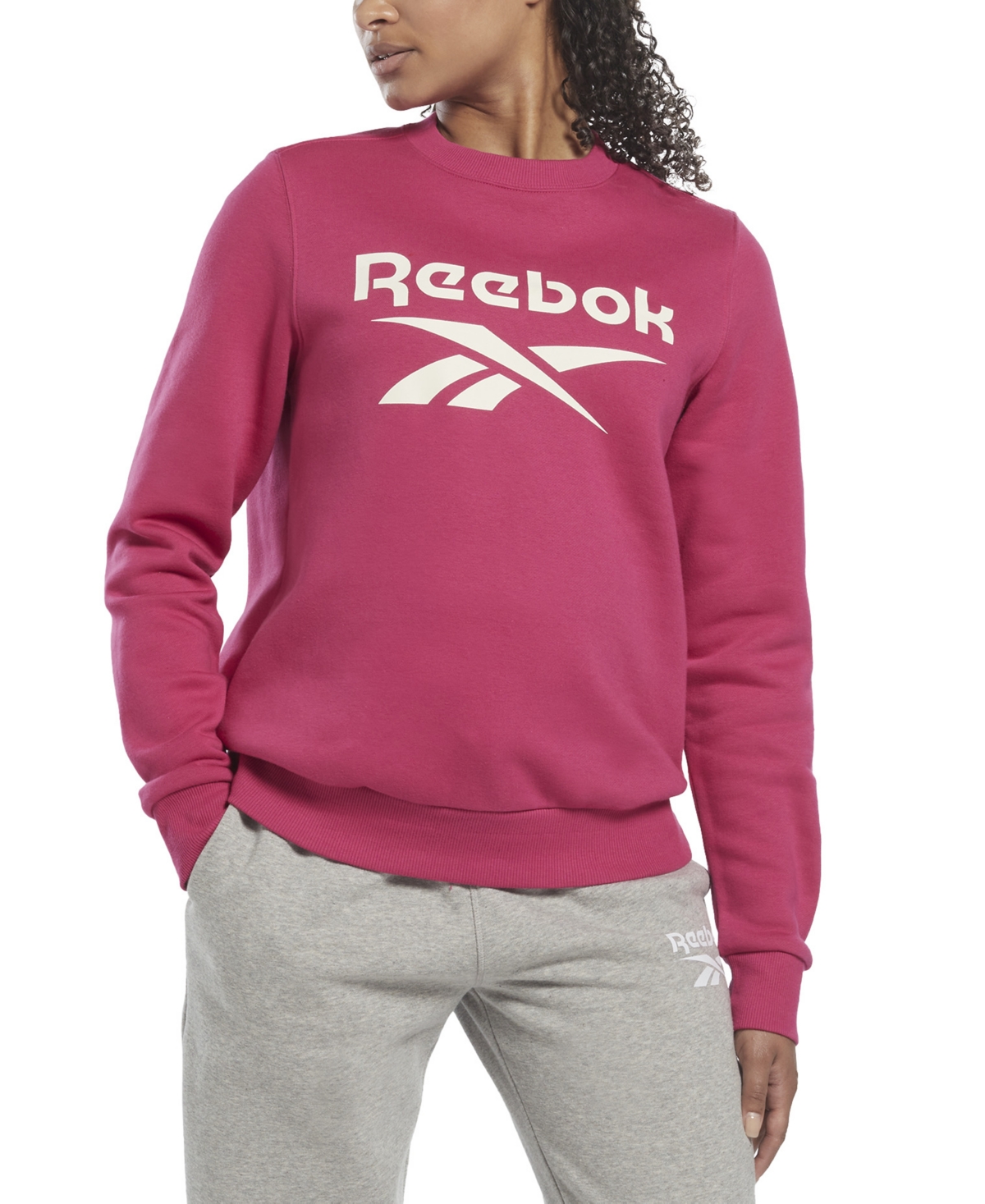  Reebok Women's Identity Logo Fleece Crew Sweatshirt