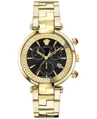 Versace - Women's Swiss Chronograph Revive Gold Ion Plated Stainless Steel Bracelet Watch 41mm