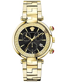 Women's Swiss Chronograph Revive Gold Ion Plated Stainless Steel Bracelet Watch 41mm