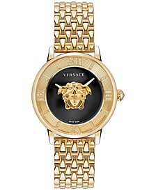 Women's Swiss La Medusa Diamond (1/3 ct. t.w.) Gold Ion Plated Stainless Steel Bracelet Watch 38mm