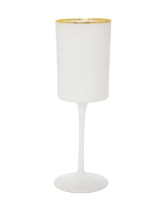 Square Shaped Wine Glasses with Rim 6 Piece Set, Service for 6