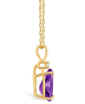 Amethyst (1 ct. t.w.) and Diamond Accent Pendant Necklace in 14K Yellow Gold or 14K White Gold 