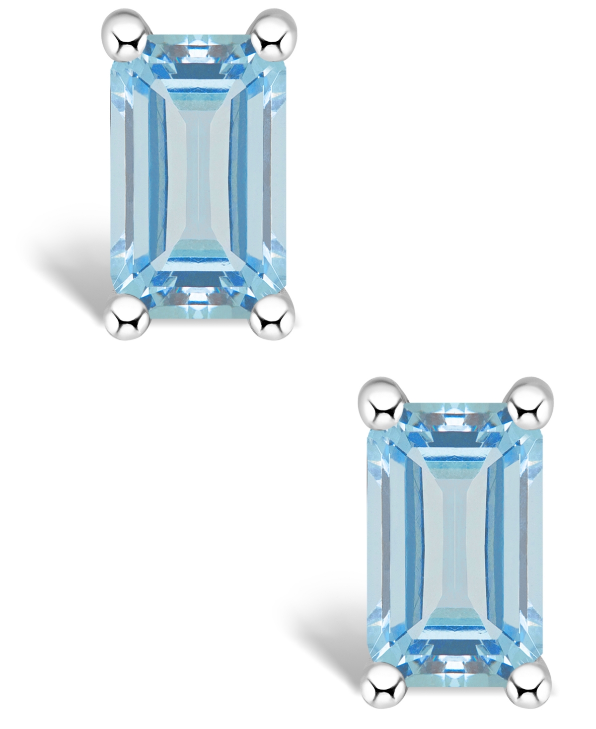 Aquamarine (1/2 ct. t.w.) Stud Earrings in 14Kor 14K Yellow Gold - White Gold