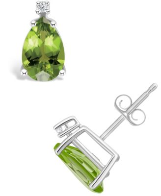 Peridot (2-5/8 ct. t.w.) and Diamond Accent Stud Earrings in 14K Yellow Gold or 14K White Gold