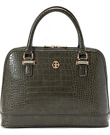 Croc-Embossed Dome Satchel, Created for Macy's